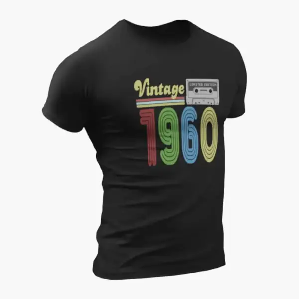 Vintage 1960 T-Shirt, Vintage 1960 Teyp Cassette Limited Edition Black T-Shirt