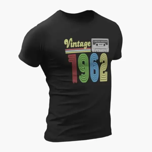 Vintage 1962 T-Shirt, Vintage 1962 Teyp Cassette Limited Edition Black T-Shirt