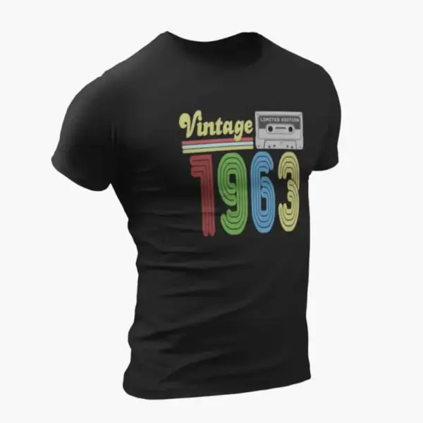 Vintage 1963 T-Shirt, Vintage 1963 Teyp Cassette Limited Edition Black T-Shirt