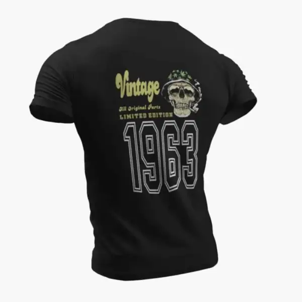Vintage 1963 T-Shirt, Vintage 1963 Weed Head Limited Edition Black T-Shirt - Image 2