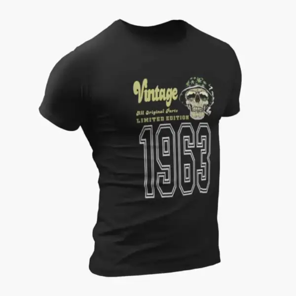 Vintage 1963 T-Shirt, Vintage 1963 Weed Head Limited Edition Black T-Shirt