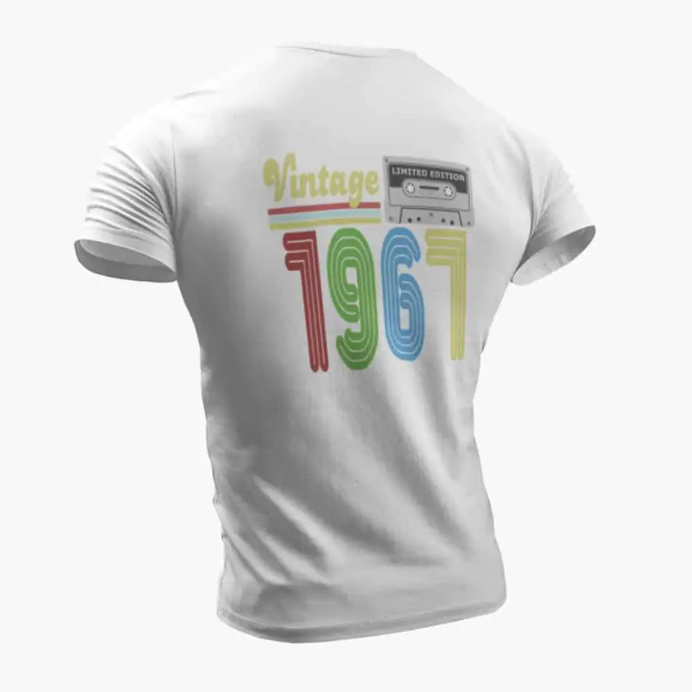 Vintage 1967 T-Shirt, Vintage 1967 Teyp Cassette Limited Edition White T-Shirt - Image 2