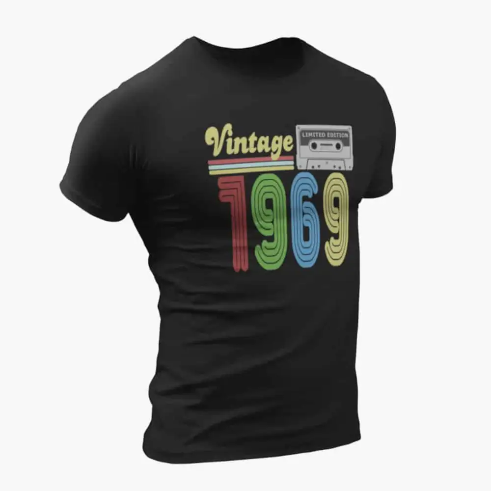 Vintage 1969 T-Shirt, Vintage 1969 Teyp Cassette Limited Edition Black T-Shirt
