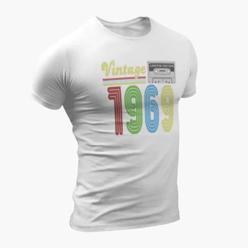 Vintage 1969 T-Shirt, Vintage 1969 Teyp Cassette Limited Edition White T-Shirt