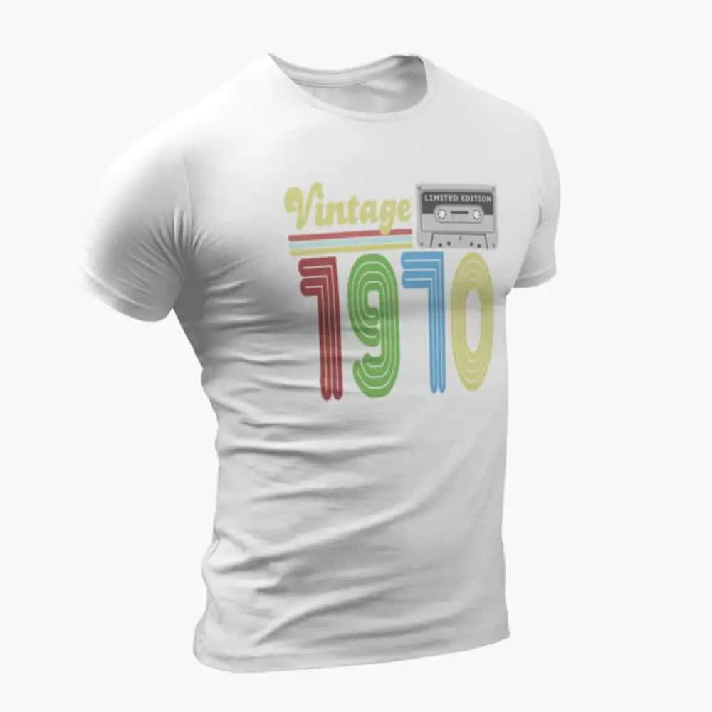 Vintage 1970 T-Shirt, Vintage 1970 Teyp Cassette Limited Edition White T-Shirt