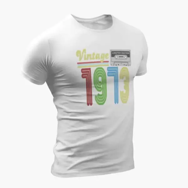 Vintage 1973 T-Shirt, Vintage 1973 Teyp Cassette Limited Edition White T-Shirt