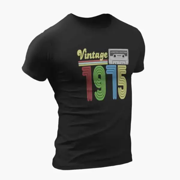 Vintage 1975 T-Shirt, Vintage 1975 Teyp Cassette Limited Edition Black T-Shirt