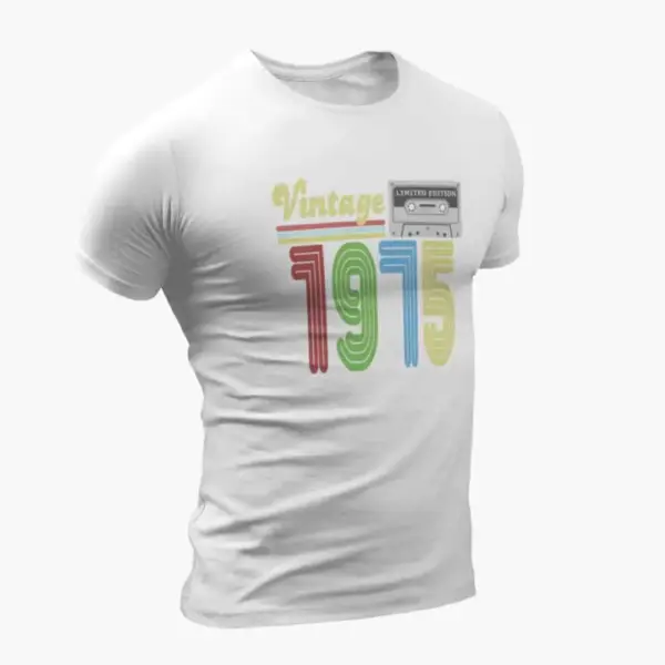 Vintage 1975 T-Shirt, Vintage 1975 Teyp Cassette Limited Edition White T-Shirt