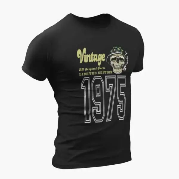 Vintage 1975 T-Shirt, Vintage 1975 Weed Head Limited Edition Black T-Shirt