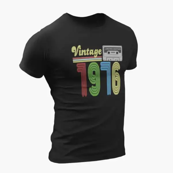 Vintage 1976 T-Shirt, Vintage 1976 Teyp Cassette Limited Edition Black T-Shirt