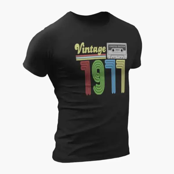 Vintage 1977 T-Shirt, Vintage 1977 Teyp Cassette Limited Edition Black T-Shirt