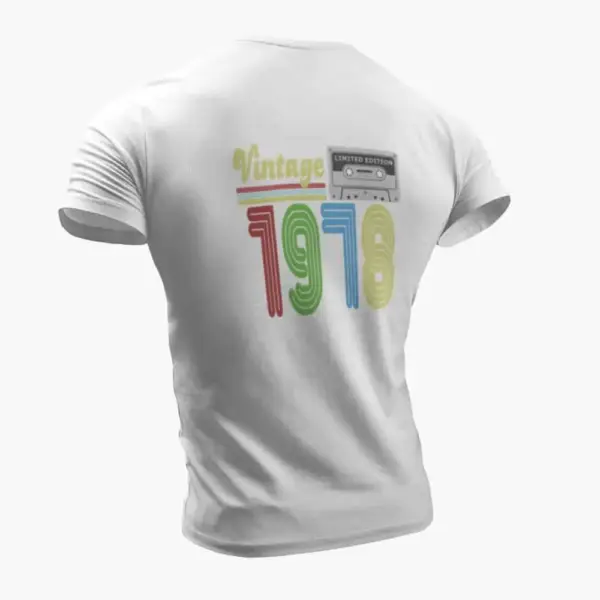 Vintage 1978 T-Shirt, Vintage 1978 Teyp Cassette Limited Edition White T-Shirt - Image 2