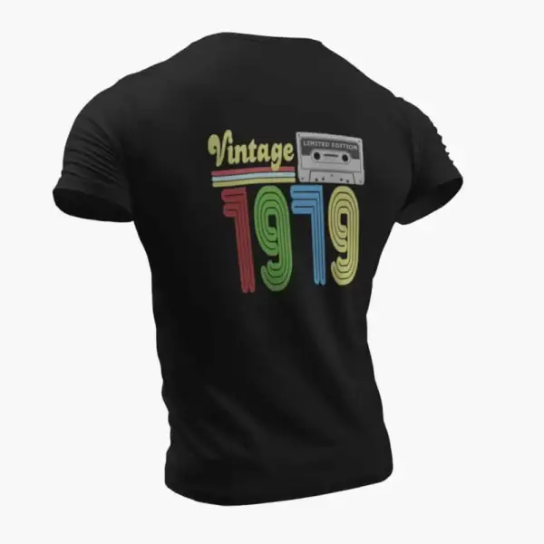 Vintage 1979 T-Shirt, Vintage 1979 Teyp Cassette Limited Edition Black T-Shirt - Image 2