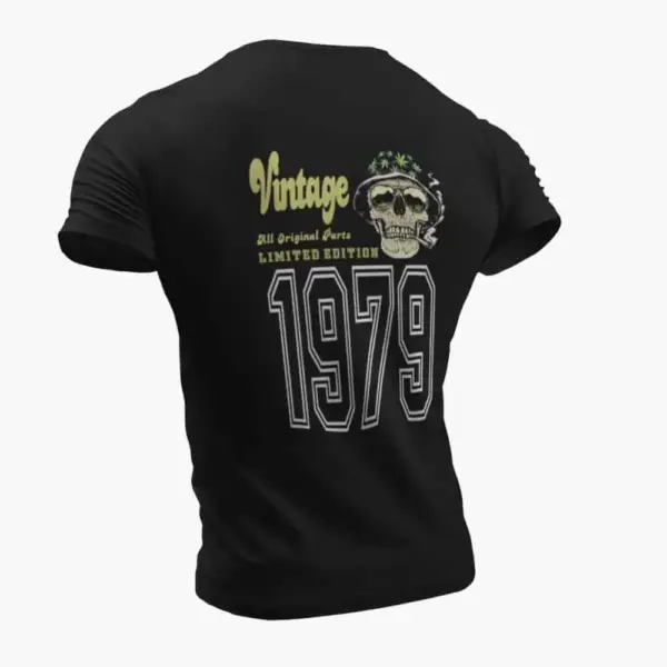 Vintage 1979 T-Shirt, Vintage 1979 Weed Head Limited Edition Black T-Shirt - Image 2