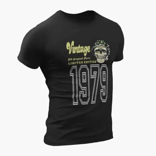 Vintage 1979 T-Shirt, Vintage 1979 Weed Head Limited Edition Black T-Shirt
