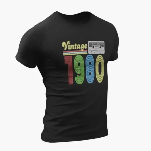 Vintage 1980 T-Shirt, Vintage 1980 Teyp Cassette Limited Edition Black T-Shirt