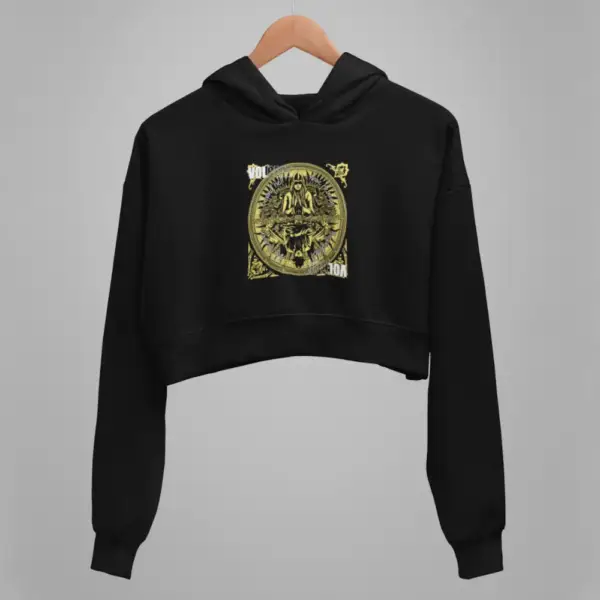 Volbeat Crop Hoodie, Volbeat Beyond Hell Above Heaven Black Crop Sweatshirt