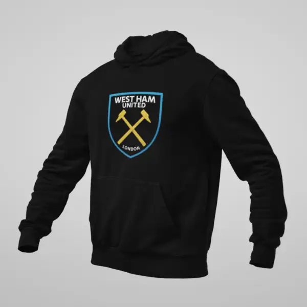 West Ham United FC Hoodie, West Ham United FC Logo Black Sweatshirt