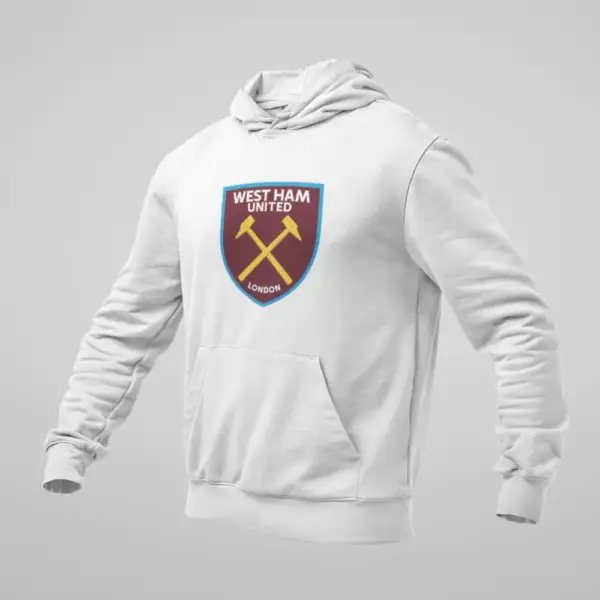 West Ham United FC Hoodie, West Ham United FC Logo White Sweatshirt