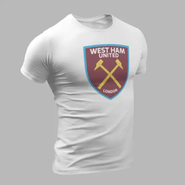 West Ham United FC T-Shirt, West Ham United FC Logo White T-Shirt