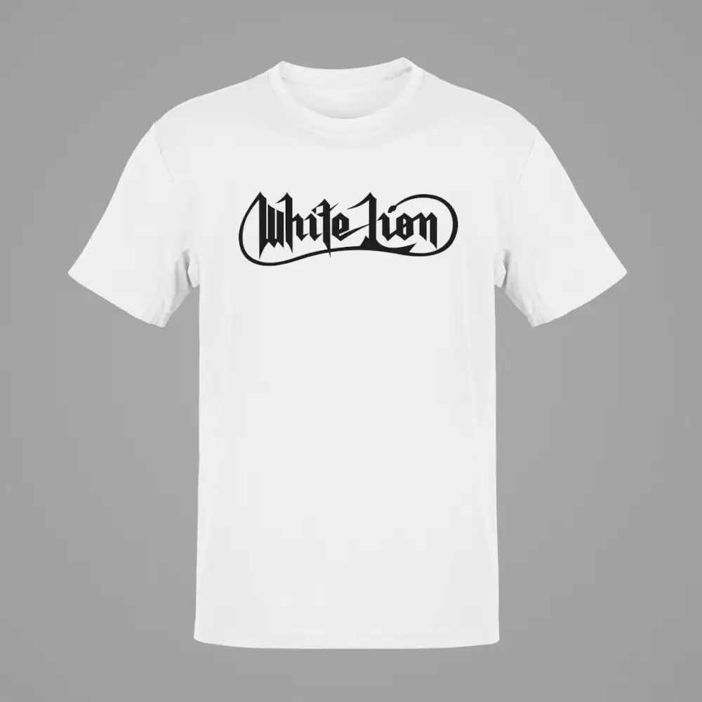 White Lion T-Shirt, White Lion Logo White T-Shirt