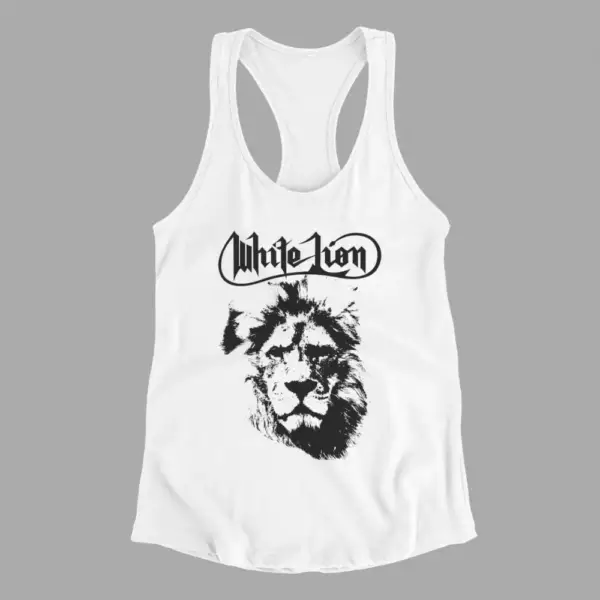 White Lion Tank Top, White Lion Artwork White Athlete