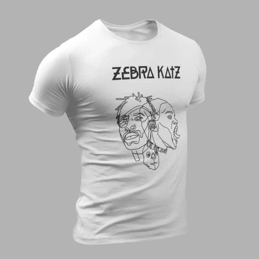 Zebra Catz T-Shirt, Zebra Catz Logo Artwork White T-Shirt