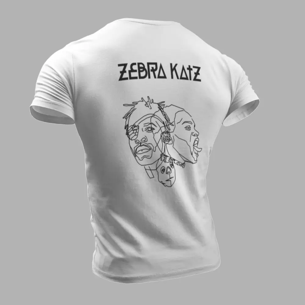 Zebra Catz T-Shirt, Zebra Catz Logo Artwork White T-Shirt - Image 2