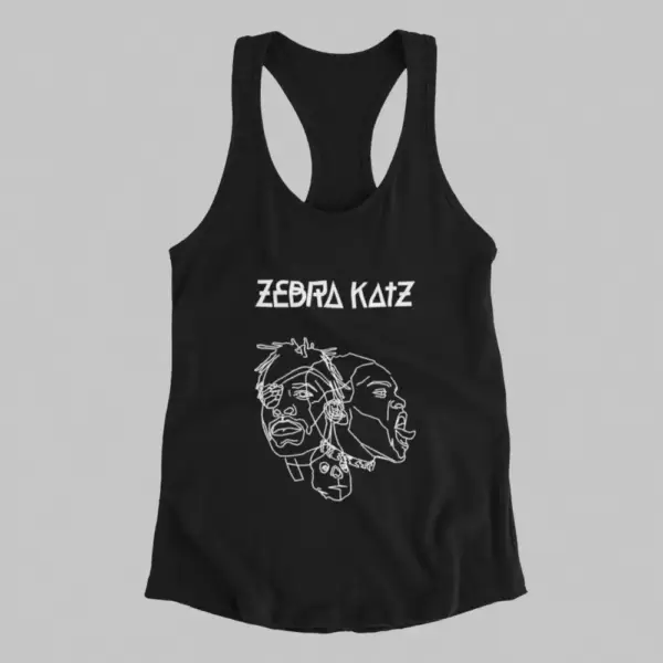 Zebra Catz Tank Top, Zebra Catz Logo Artwork Black Tank Top