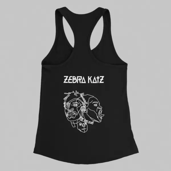 Zebra Catz Tank Top, Zebra Catz Logo Artwork Black Tank Top - Image 2