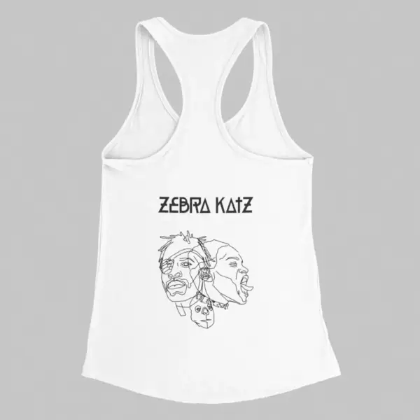Zebra Catz Tank Top, Zebra Catz Logo Artwork White Tank Top - Image 2