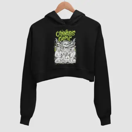 Cannabis Corpse Black Crop Hoodie