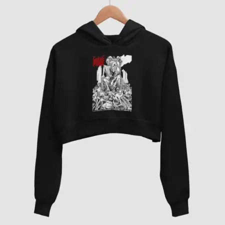 Cardiac Arrest U.S. The Day That Death Prevailed Black Crop Hoodie