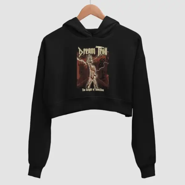 Dream Tröll The Knight Of Rebellion Black Crop Hoodie