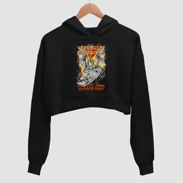 Avenged Sevenfold Pinkpop Festival Black Crop Hoodie