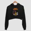 Haunt Burst Into Flame Black Crop Hoodie