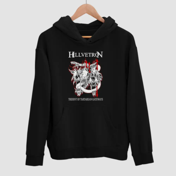 Hellvetron Trident of Tartarean Gateways Black Hoodie