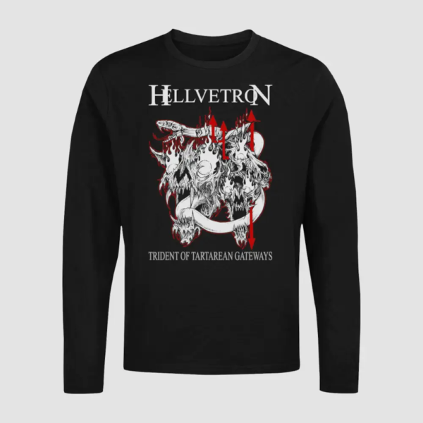 Hellvetron Trident of Tartarean Gateways Black Longsleeve