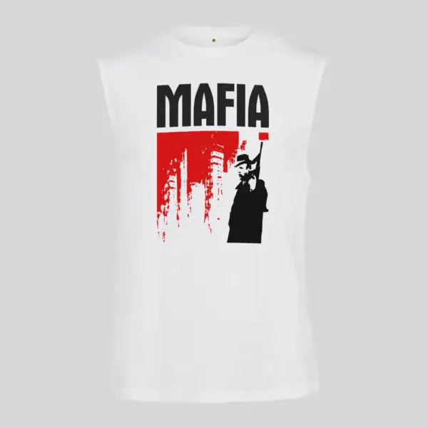Mafia Black Sleeveless Tank Top - Image 4