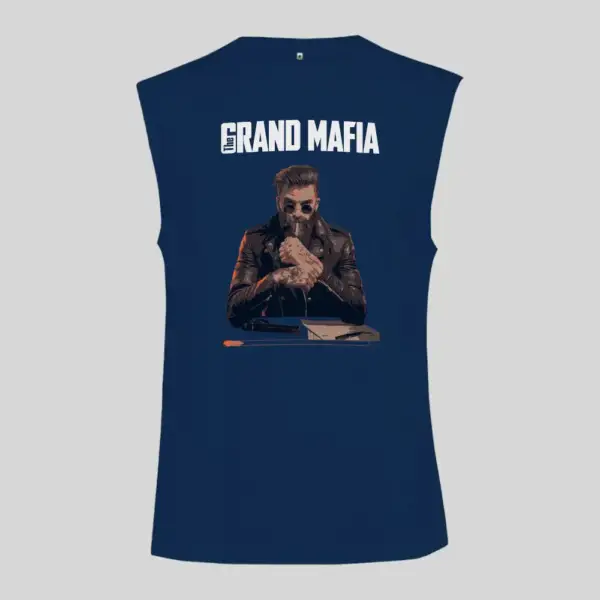 The Grand Mafia Black Sleeveless Tank Top - Image 2