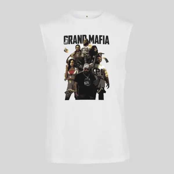 The Grand Mafia Black Sleeveless Tank Top - Image 4