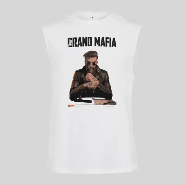 The Grand Mafia Black Sleeveless Tank Top - Image 4