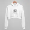 In Flames White Crop Hoodie