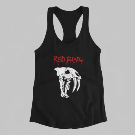 Red Fang Tank Top, Red Fang Logo Black Athlete