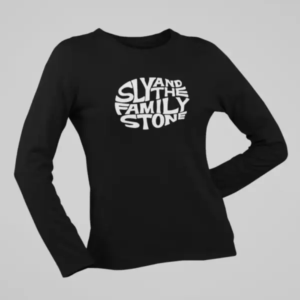 Sly and The Family Stone Long Sleeve, Sly and The Family Stone Logo Black Longsleeve