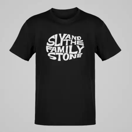 Sly and The Family Stone T-Shirt, Sly and The Family Stone Logo Black T-Shirt