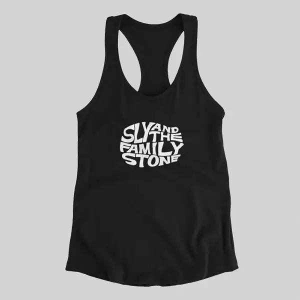 Sly and The Family Stone Tank Top, Sly and The Family Stone Logo Black Athlete
