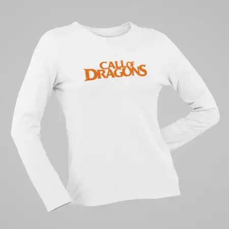 Call of Dragons Longsleeve, Call of Dragons Logo White Long Sleeve