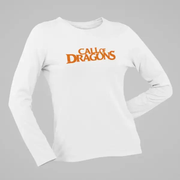 Call of Dragons Longsleeve, Call of Dragons Logo White Long Sleeve