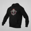 Christmas Biker Hoodie, Santa Claus Biker Black Sweatshirt